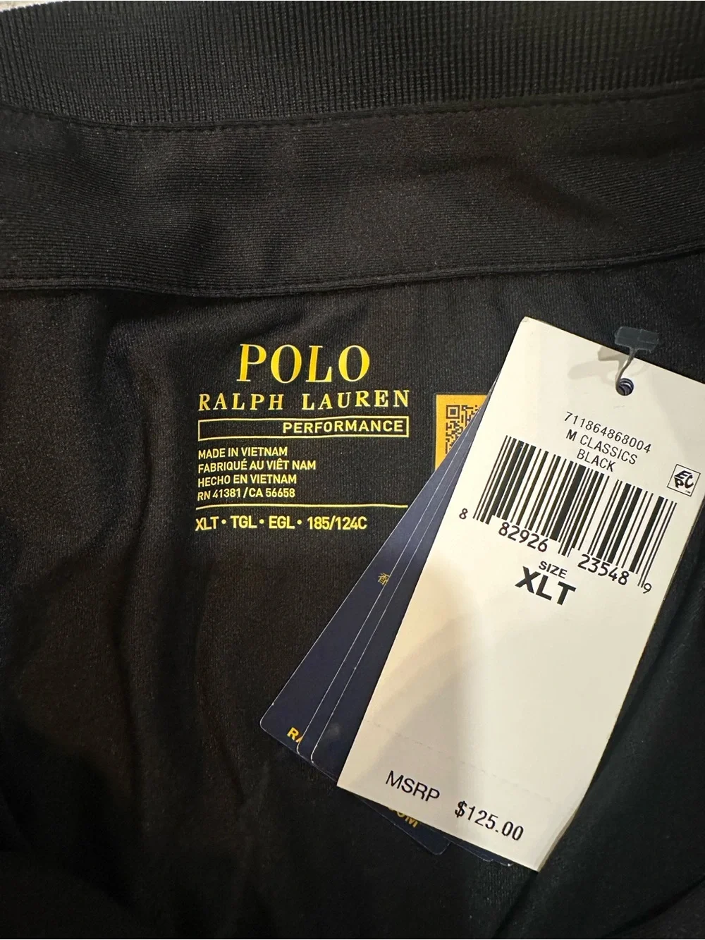 polo Ralph Lauren black performance logo polo